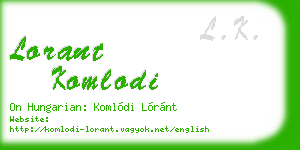 lorant komlodi business card