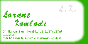 lorant komlodi business card